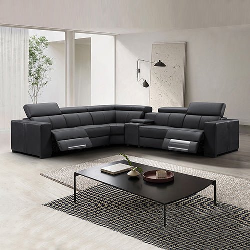 Wynn Real Leather Sofa With PVC Black Colour