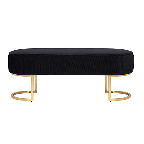 Niall Bench Chair Black Velvet