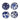 Blue & White 4 Decorator Balls