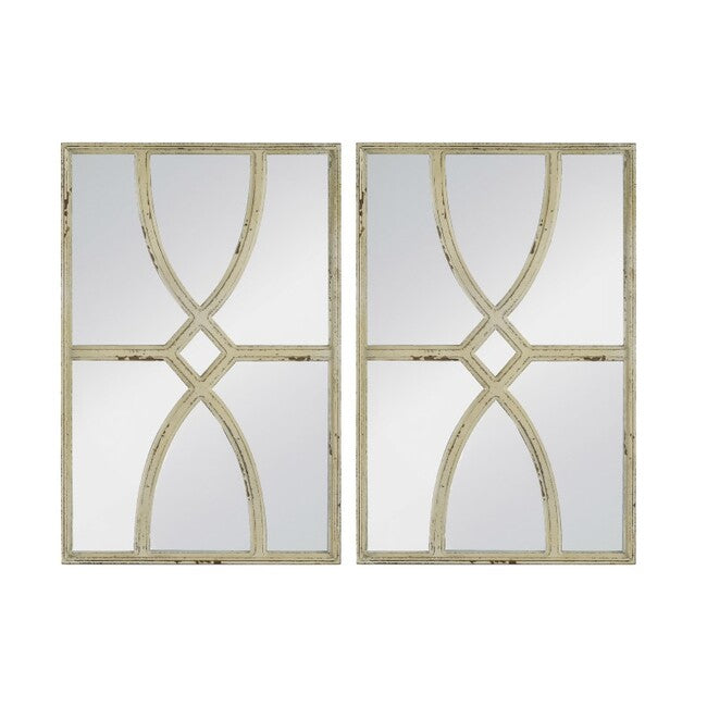 Shabby Chic Carved Wall Mirrors (Set of 2)