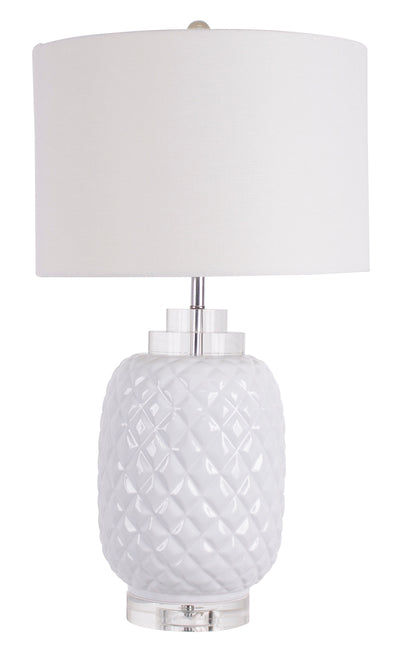 Island White Table Lamp Gloss Ceramic