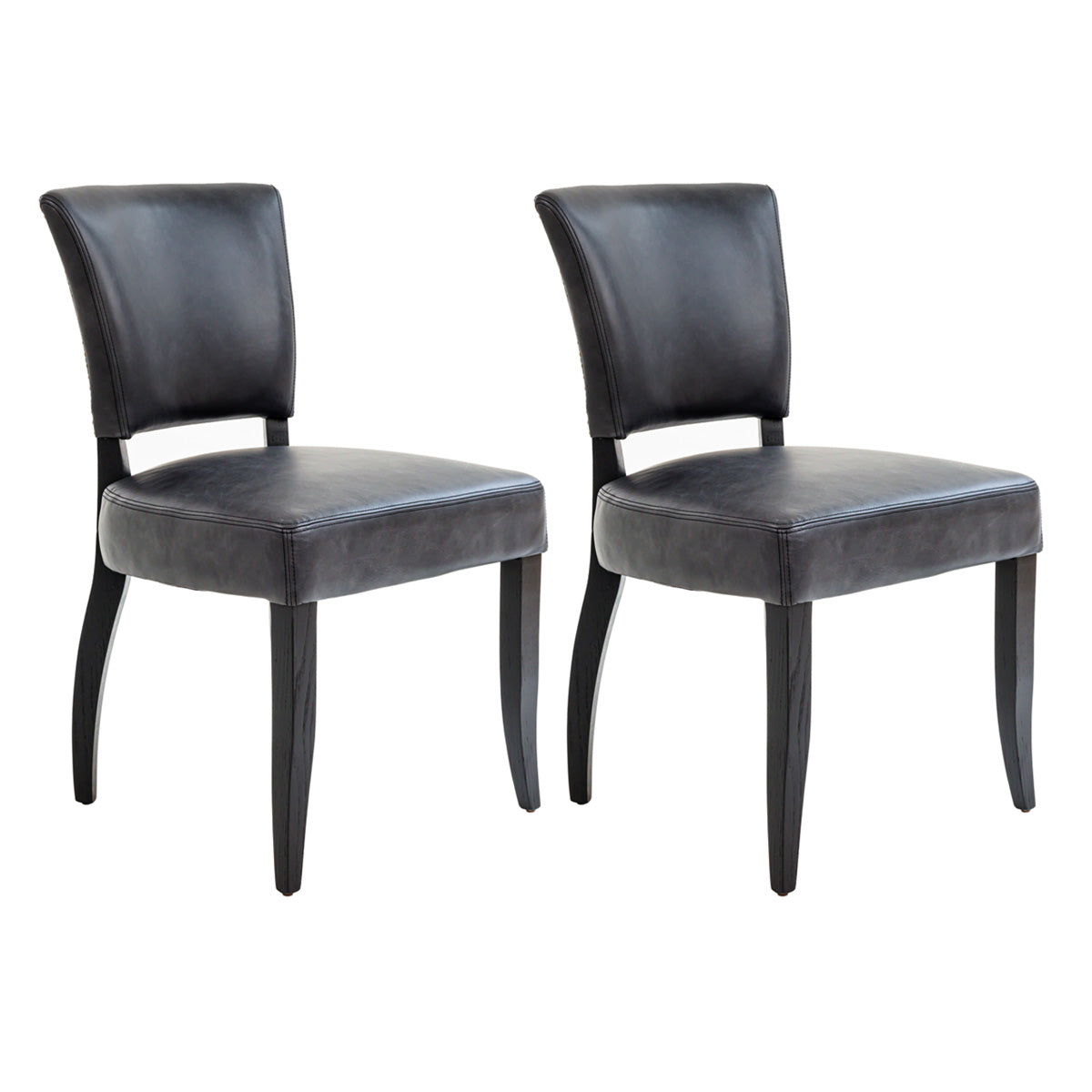 Noah Dining Chair - Black Leather (Set of 2)