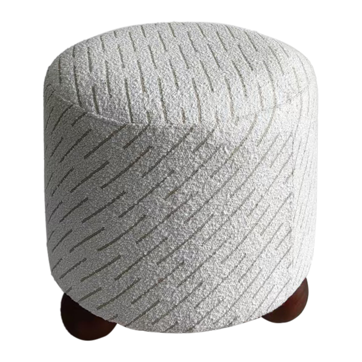 Orta Stool - White Jacquard