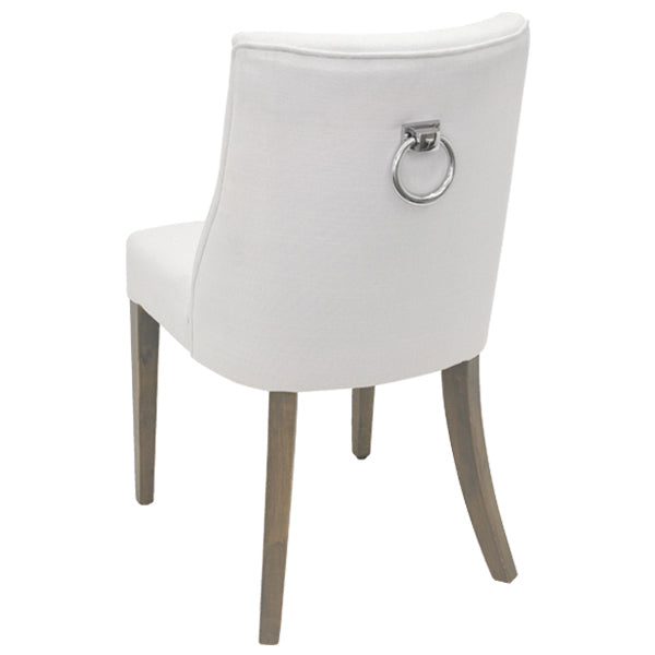 Ophelia Dining Chair White Chrome Ring