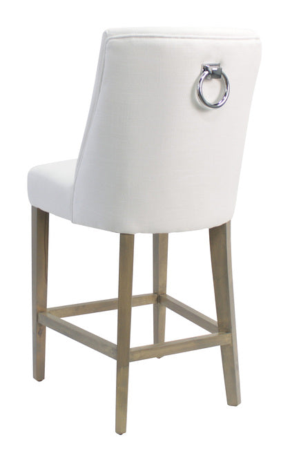 Ophelia Barstool White with Chrome Ring