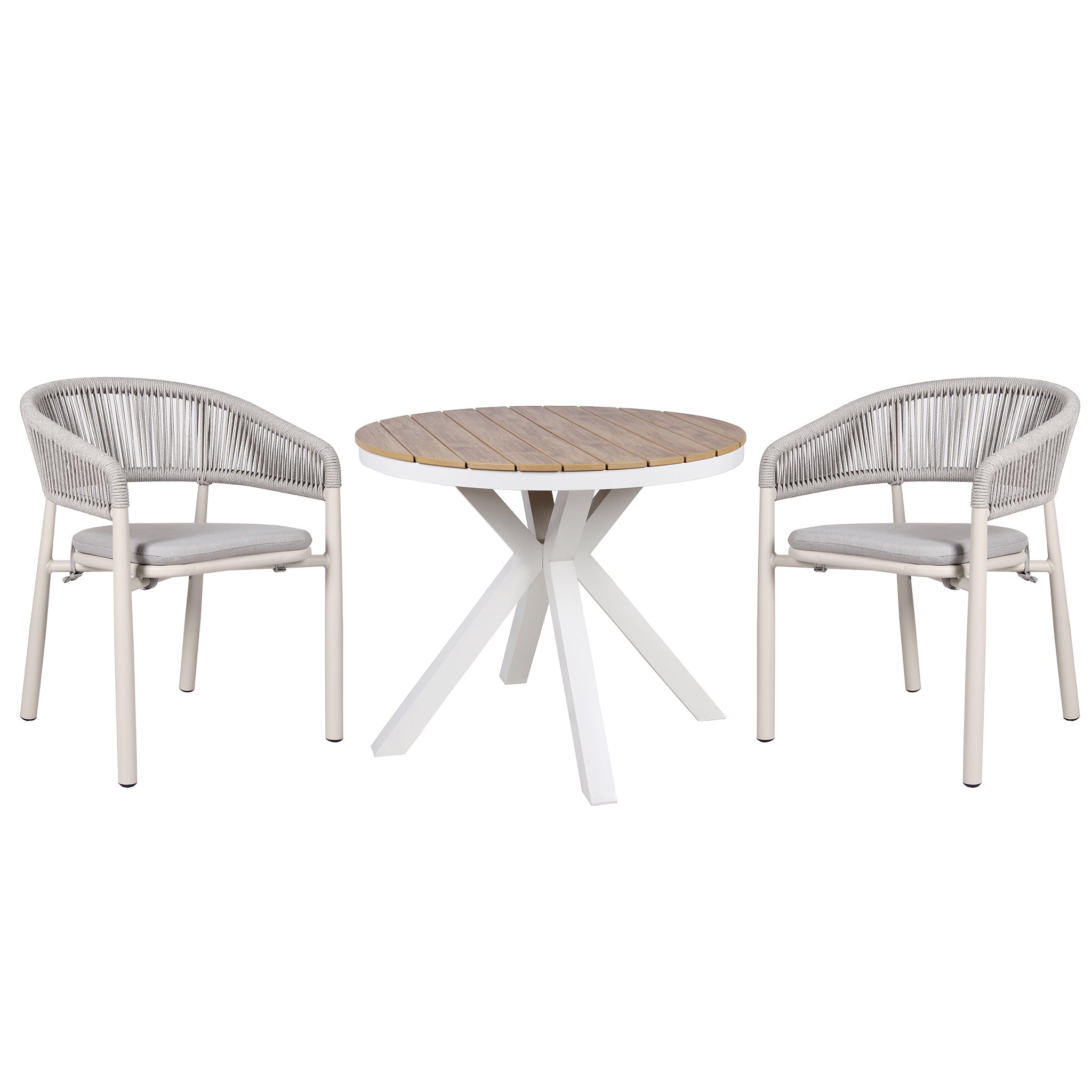 Gonzalo Sand White Outdoor Dining Chair - Light Grey (Set of 2)