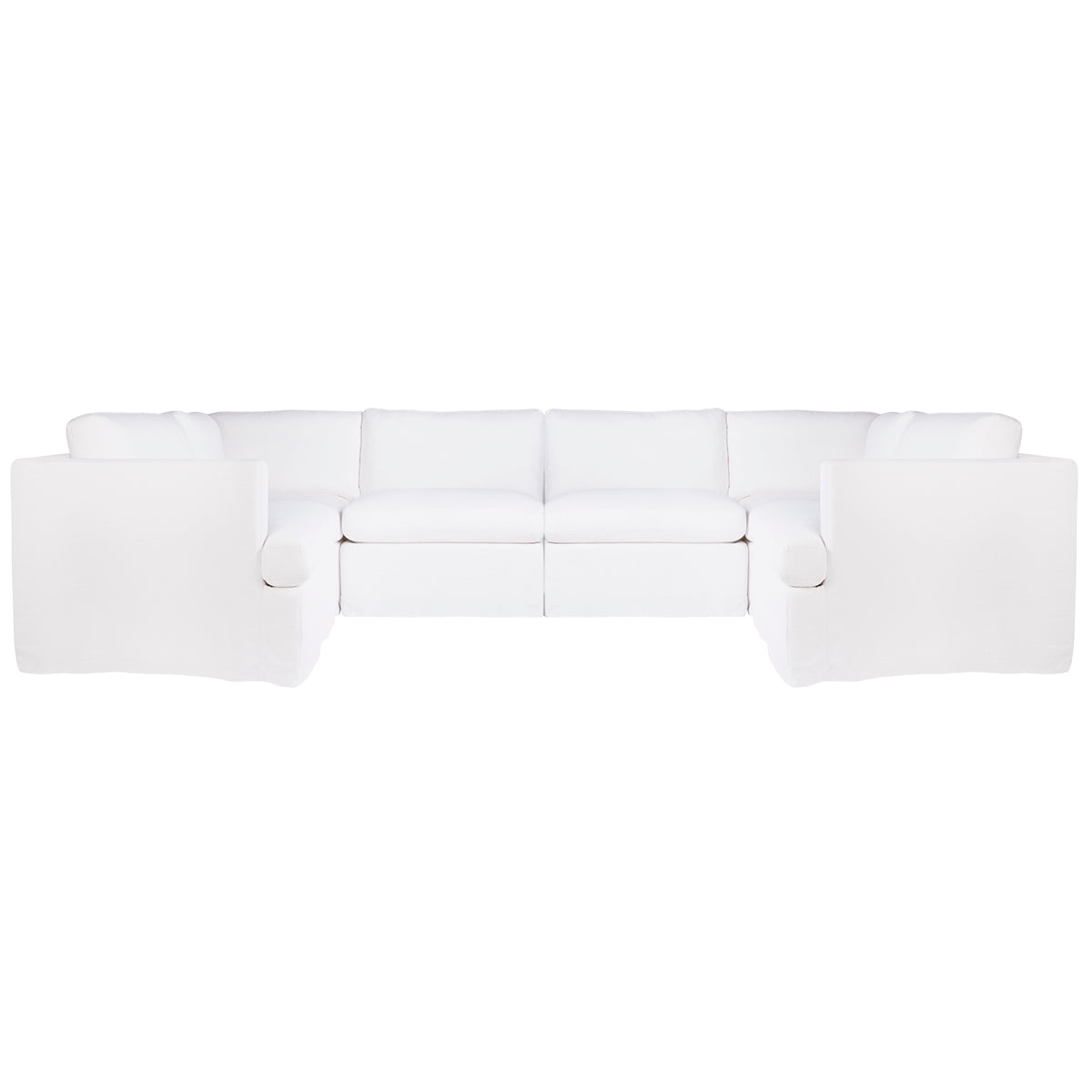 Birkshire Slip Cover Modular Sofa - White Linen Option 5