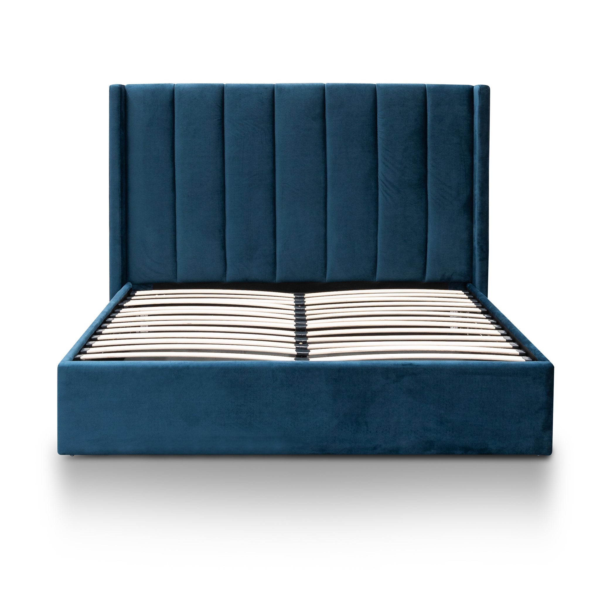 Betsy Queen Sized Velvet Bed Frame - Teal Navy with Storage