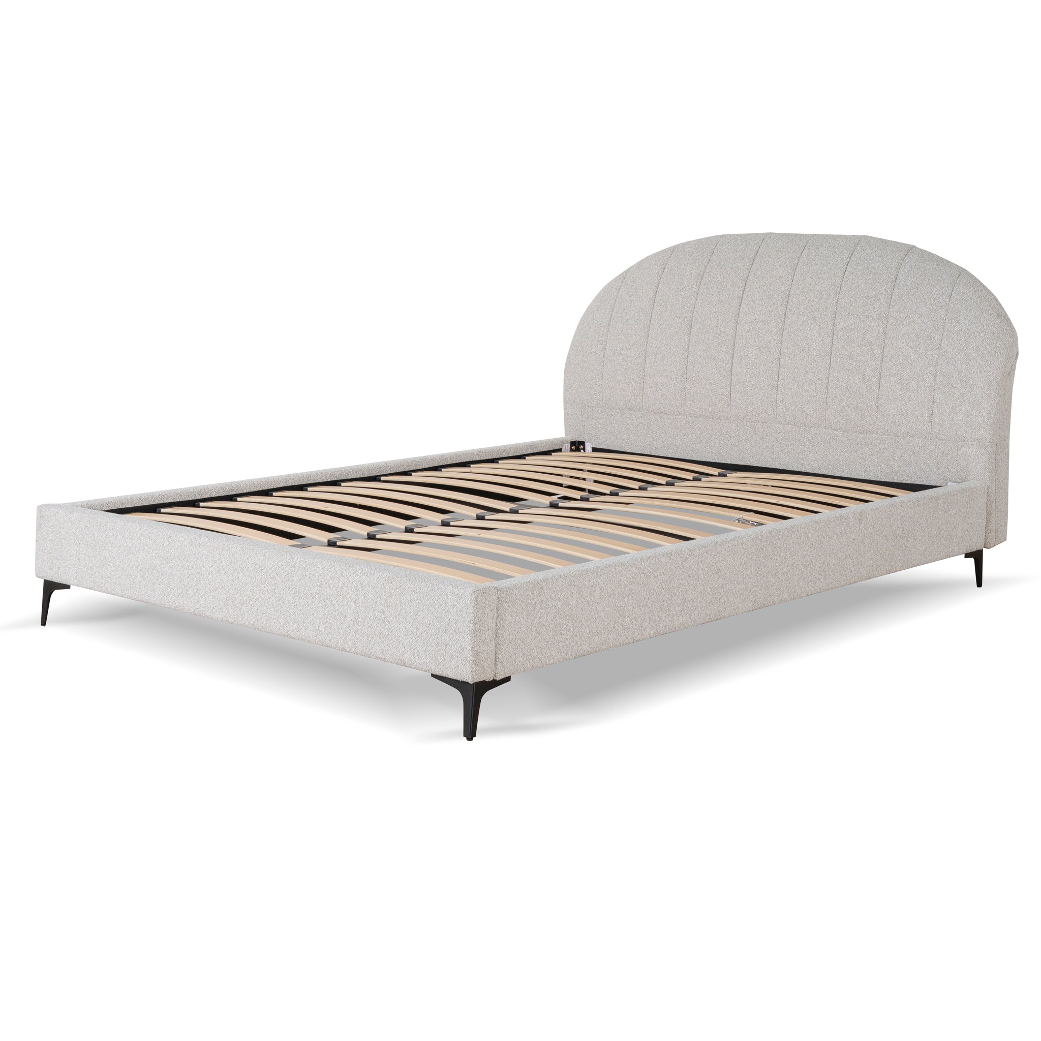 Olin Fabric Queen Bed Frame - Clay Grey