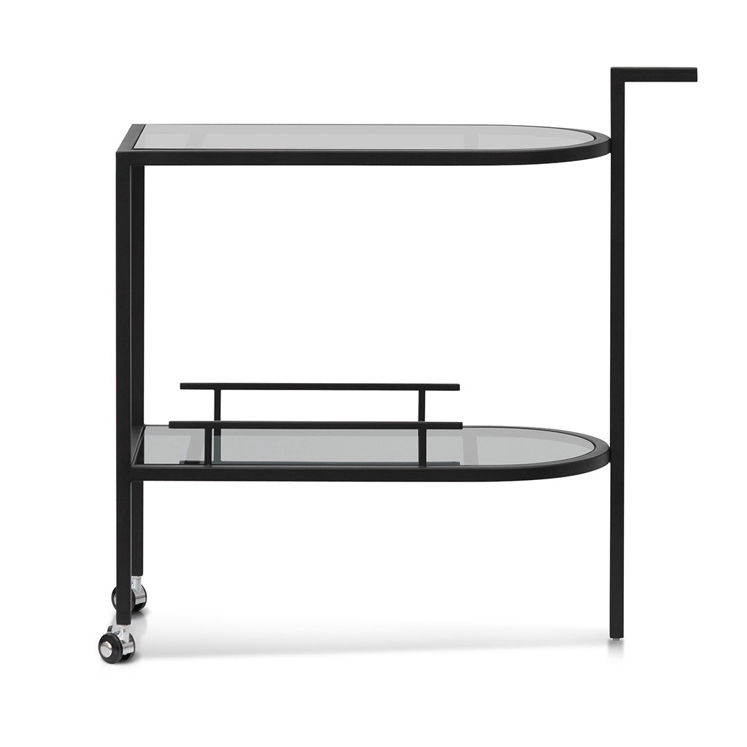 Luigi Glass Bar Cart - Black