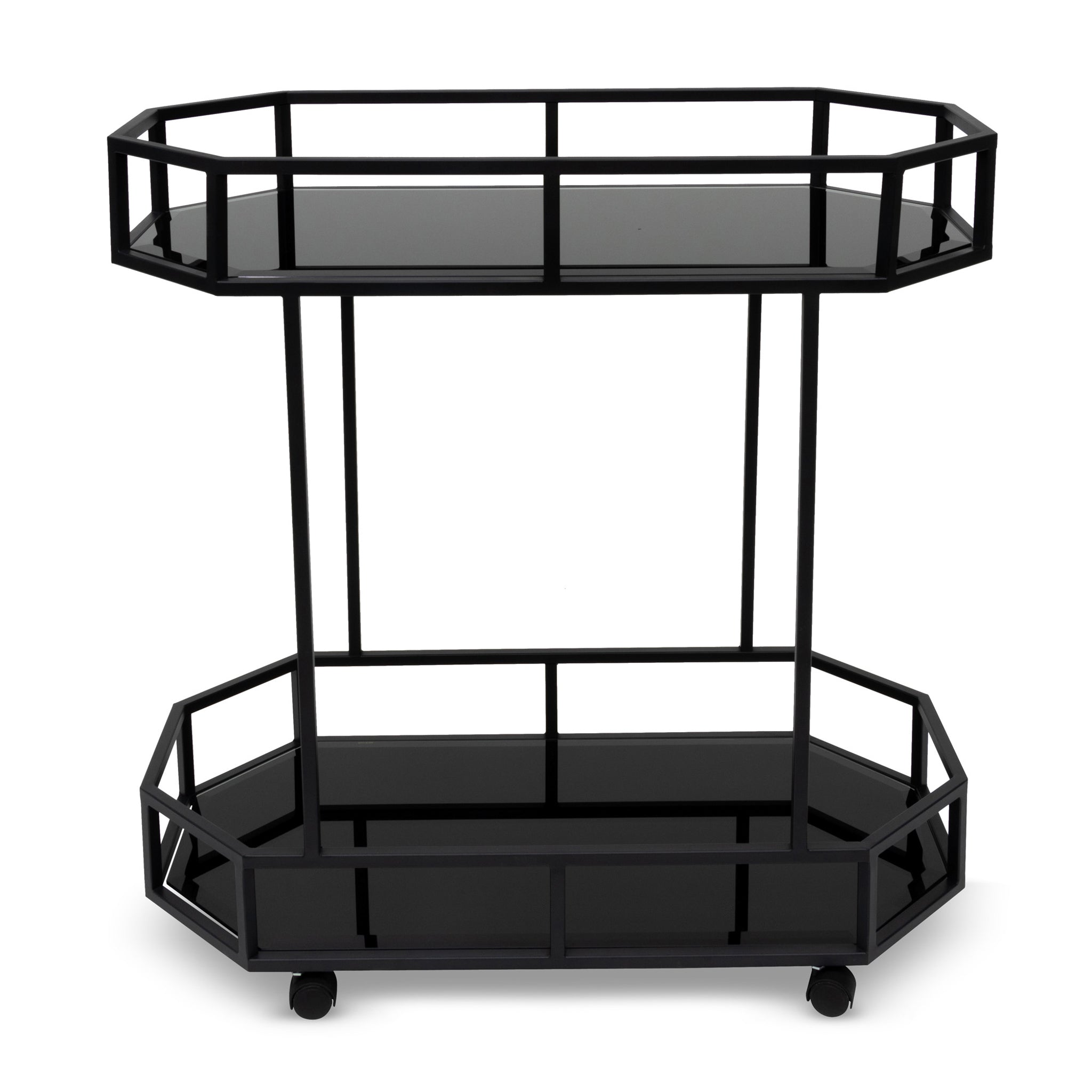 Reggie Bar Cart - Mirror and Black Base