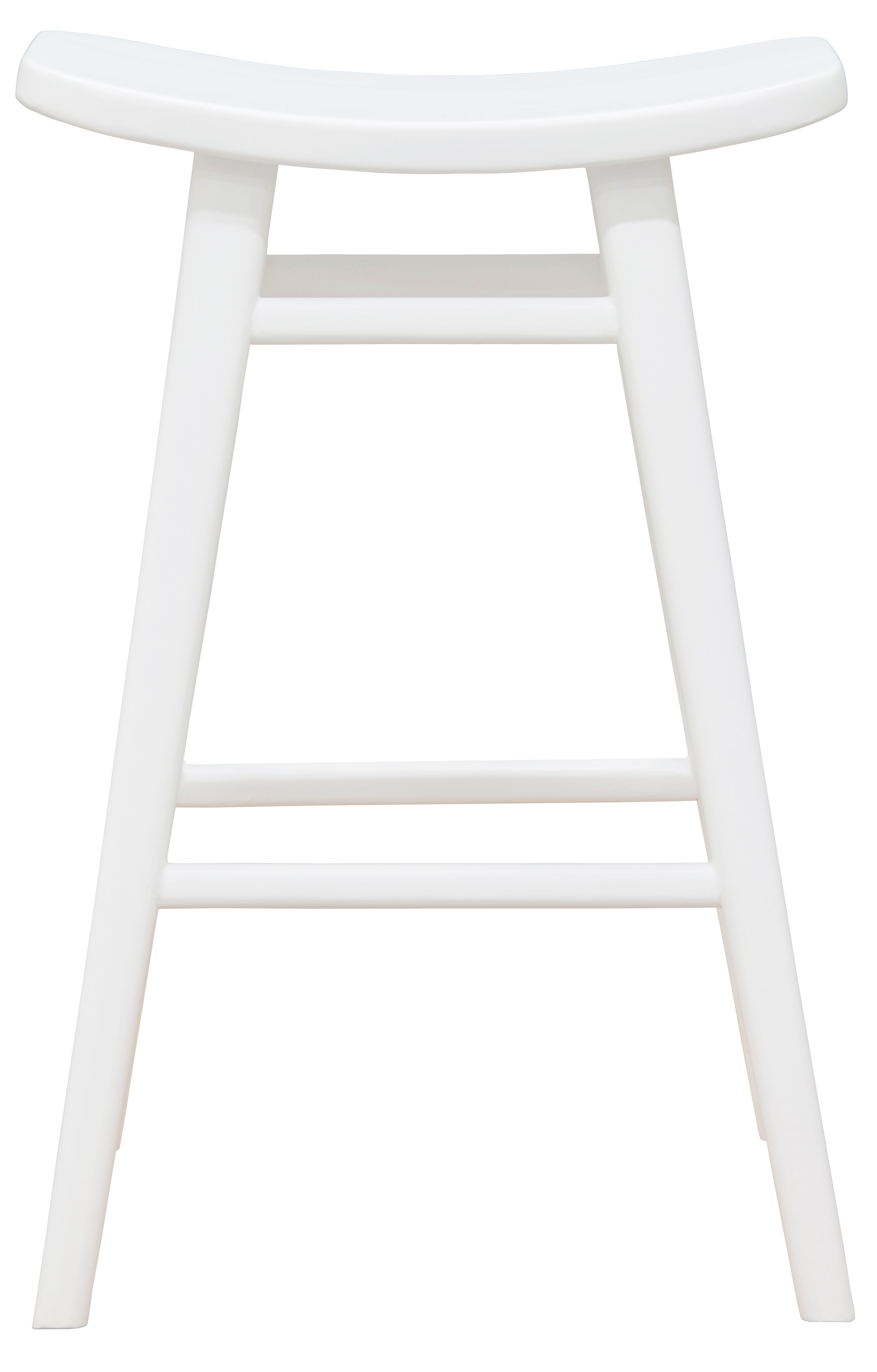 Aria Oval Solid Timber Counter Stool - White