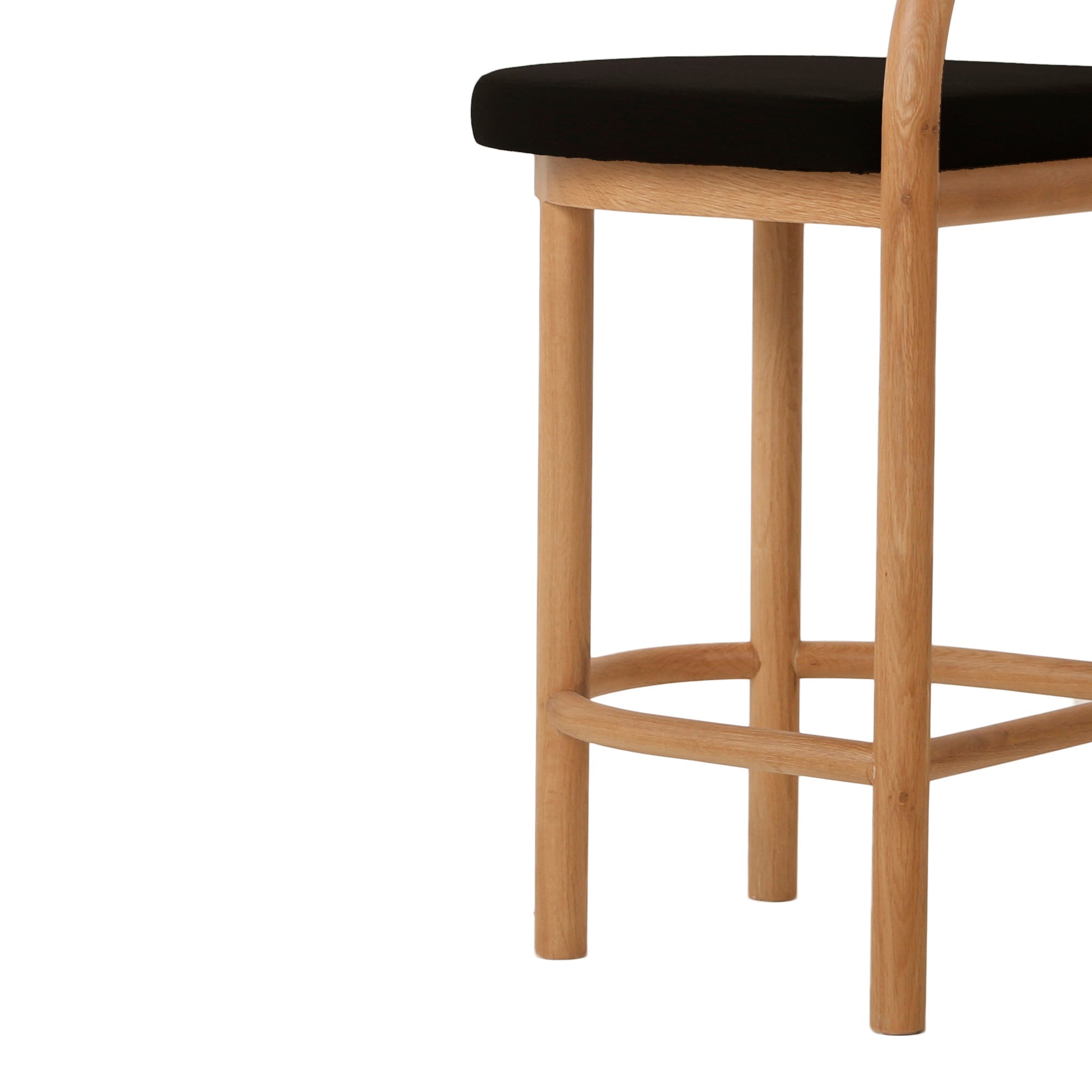 Adir 66cm Natural Bar Stool - Black Seat