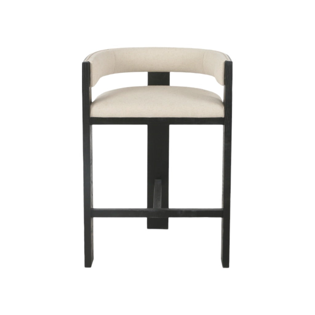 Miles Black ELM Barstool - Light Beige