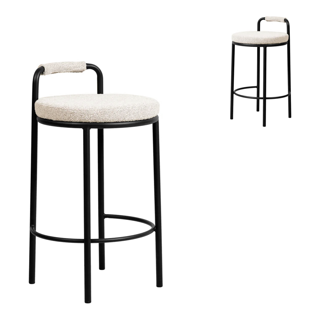 Karimi 65cm Bar Stool - Clay Grey (Set of 2)