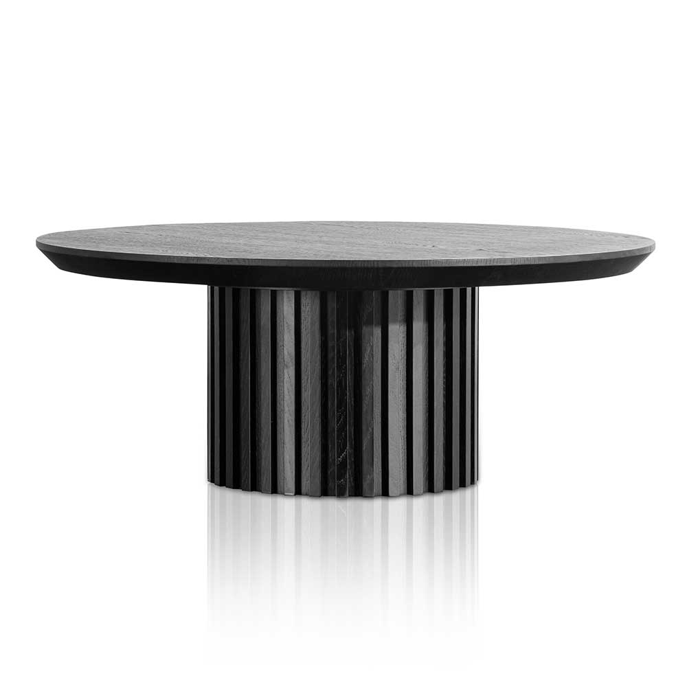 Marty 90cm Wooden Round Coffee Table - Black