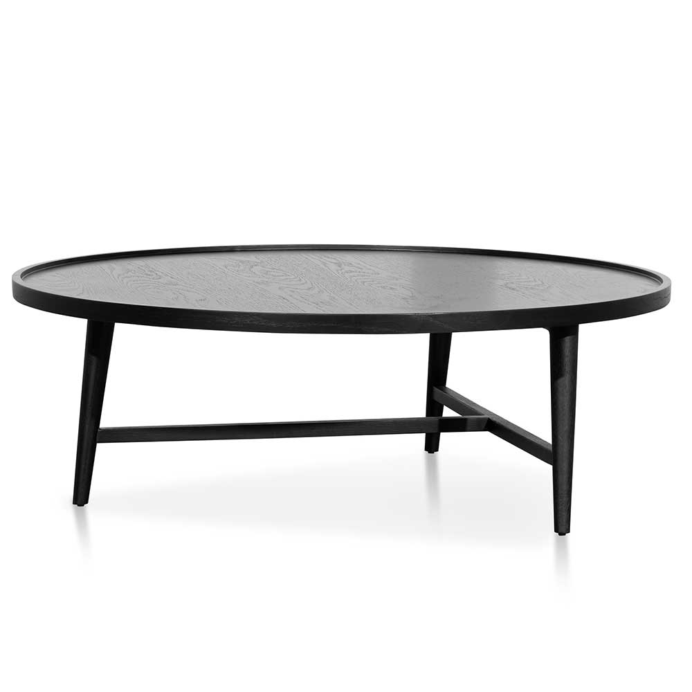 Brenda 1.1m Wooden Round Coffee Table - Black