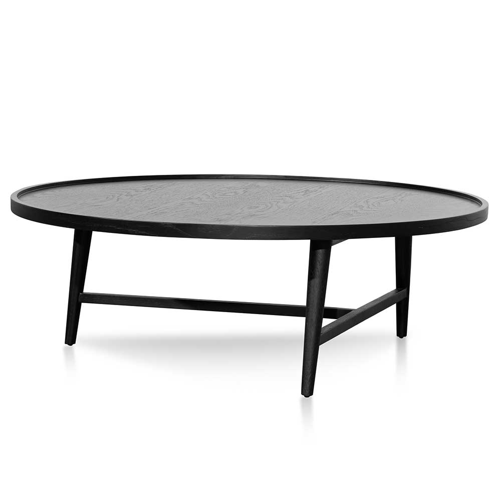 Brenda 1.1m Wooden Round Coffee Table - Black