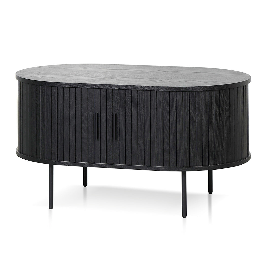 Dania 100cm Oval Coffee Table - Full Black