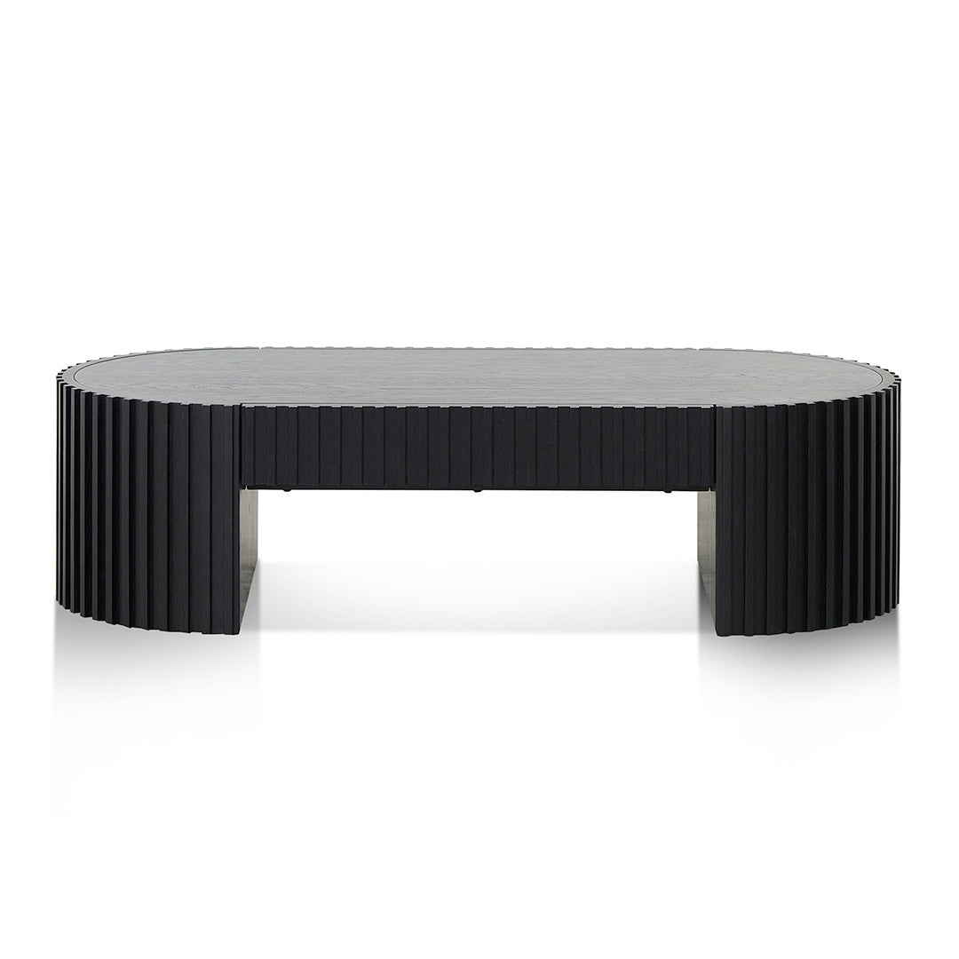 Maggie 1.3m Oval Coffee Table - Full Black Oak