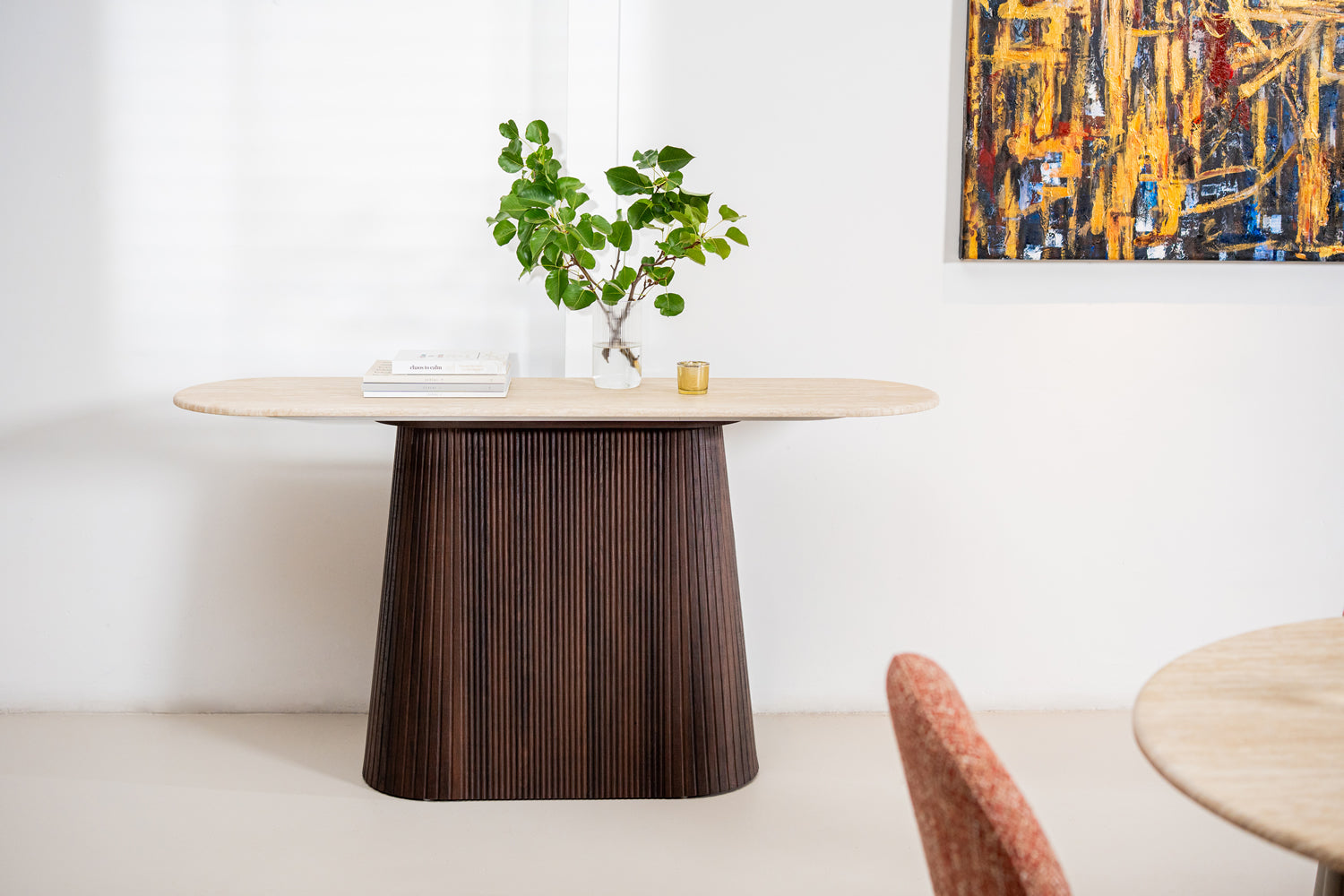 Cadan Console Table Travertine