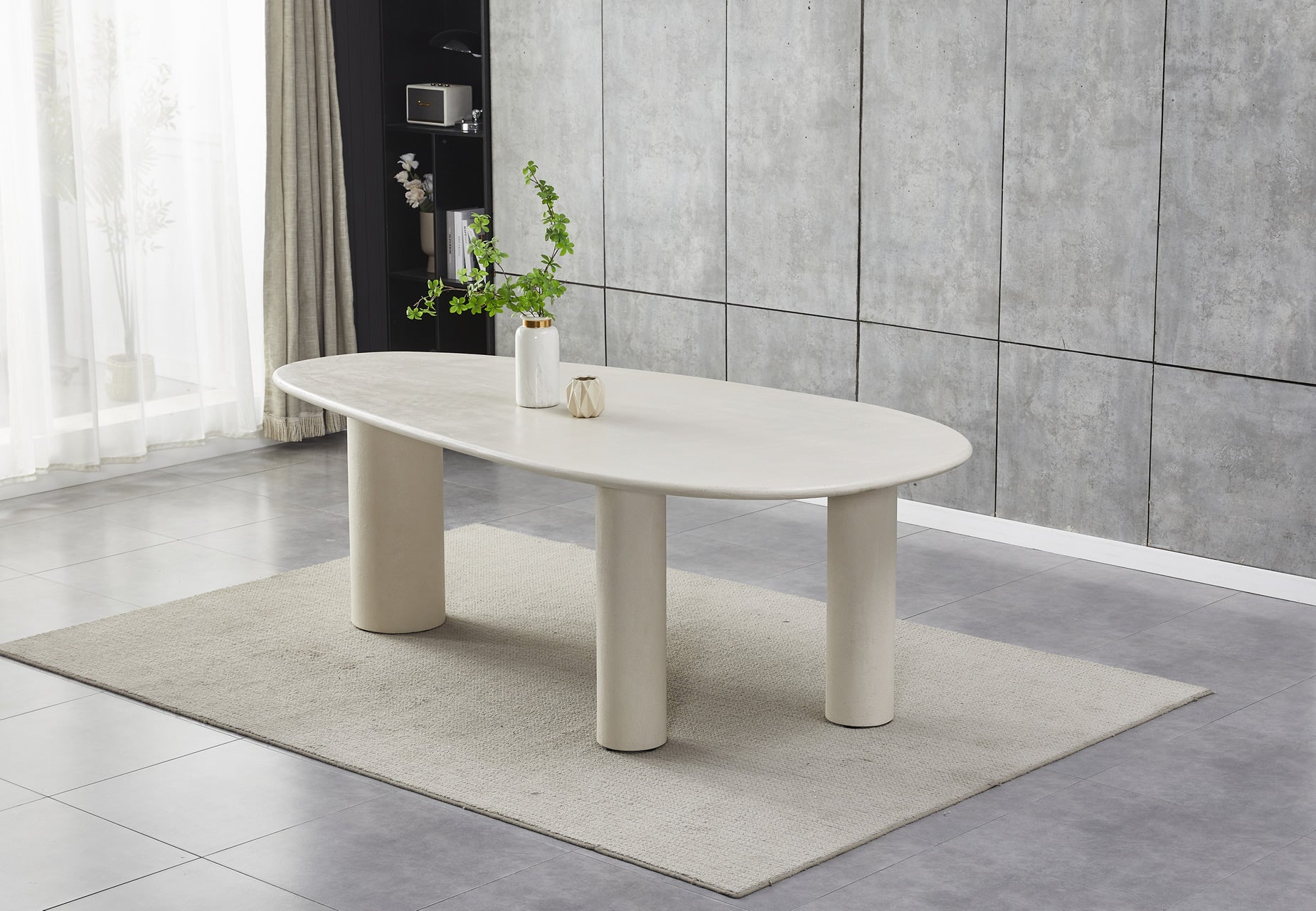 Coastal Curve Dining Table - Pebble