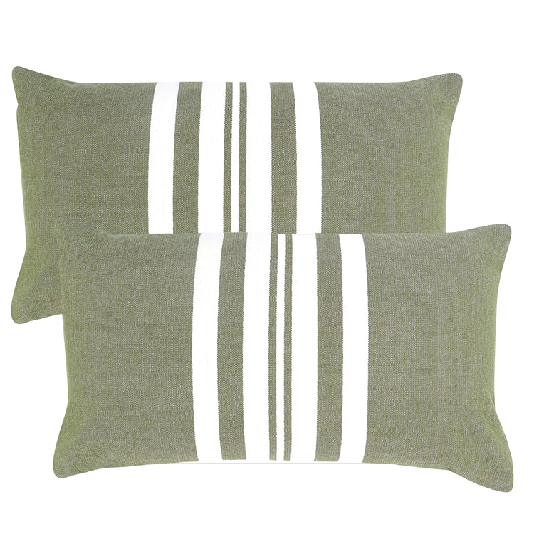 SunStrip O/Door Cotton Cushion 50x30cm - Green