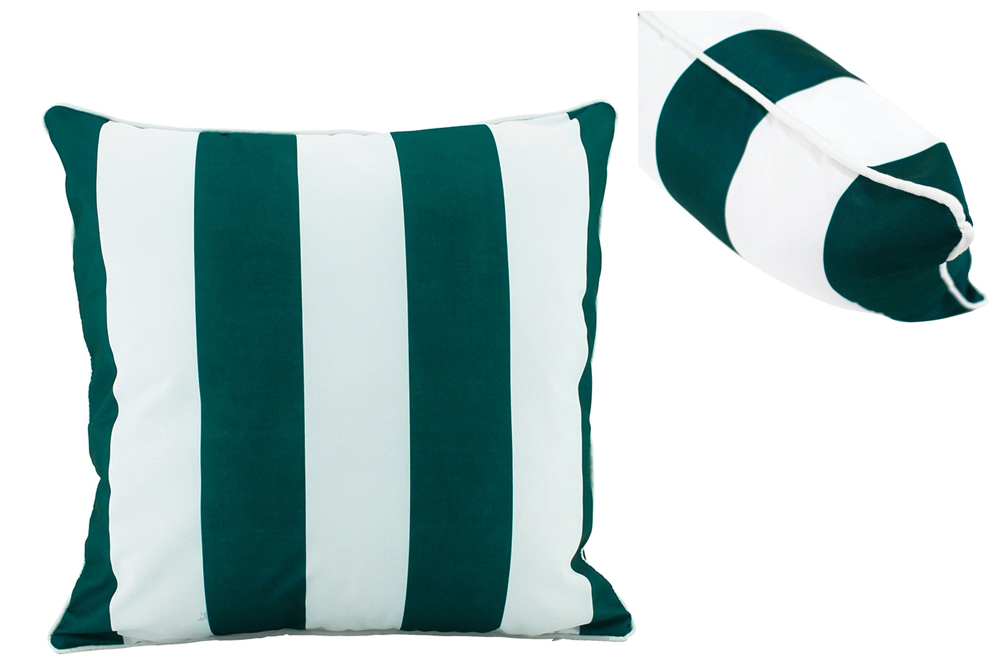 Emerald Stripe Cushion with piping 50x50cm