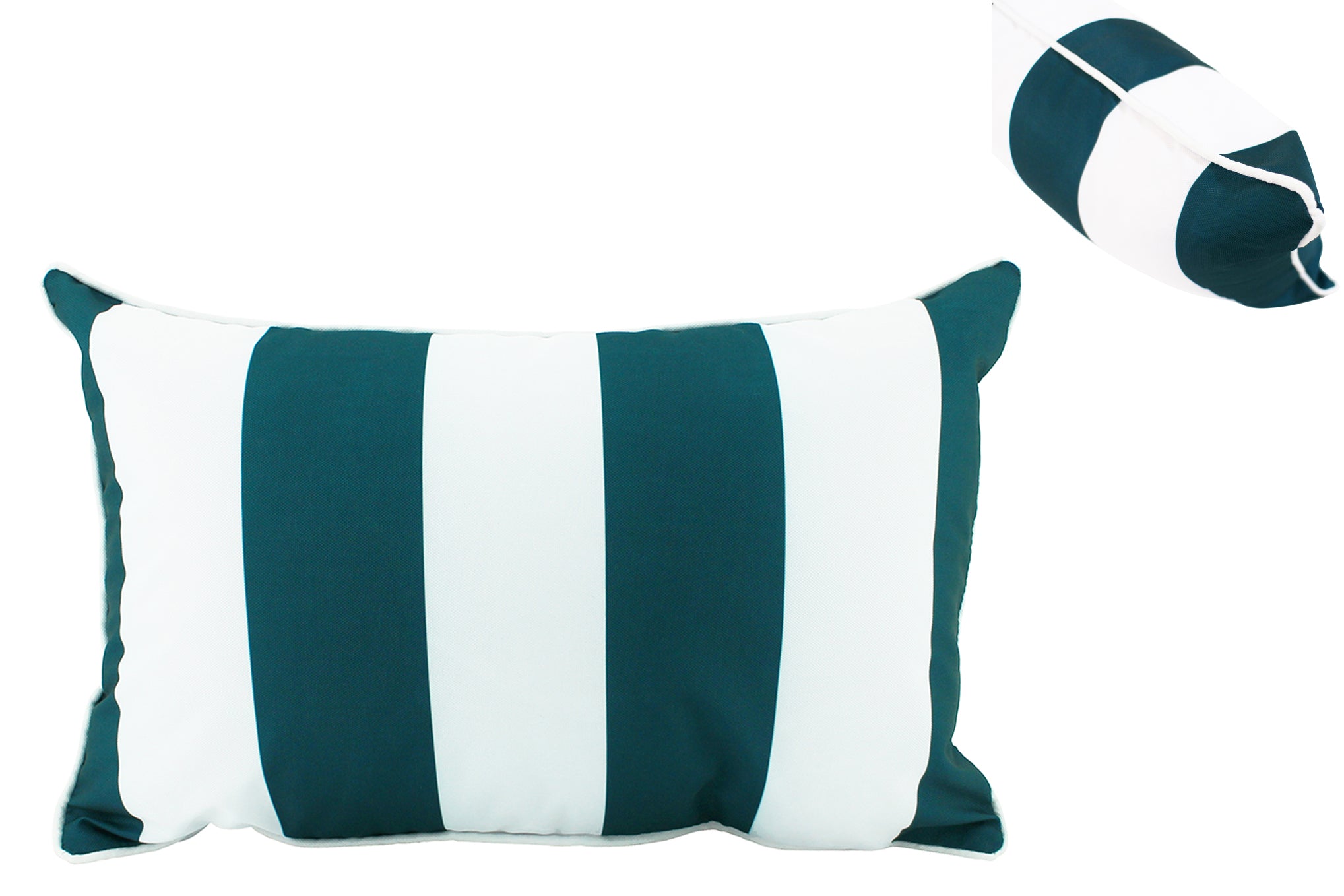 Emerald Stripe Cushion with piping 30x50cm