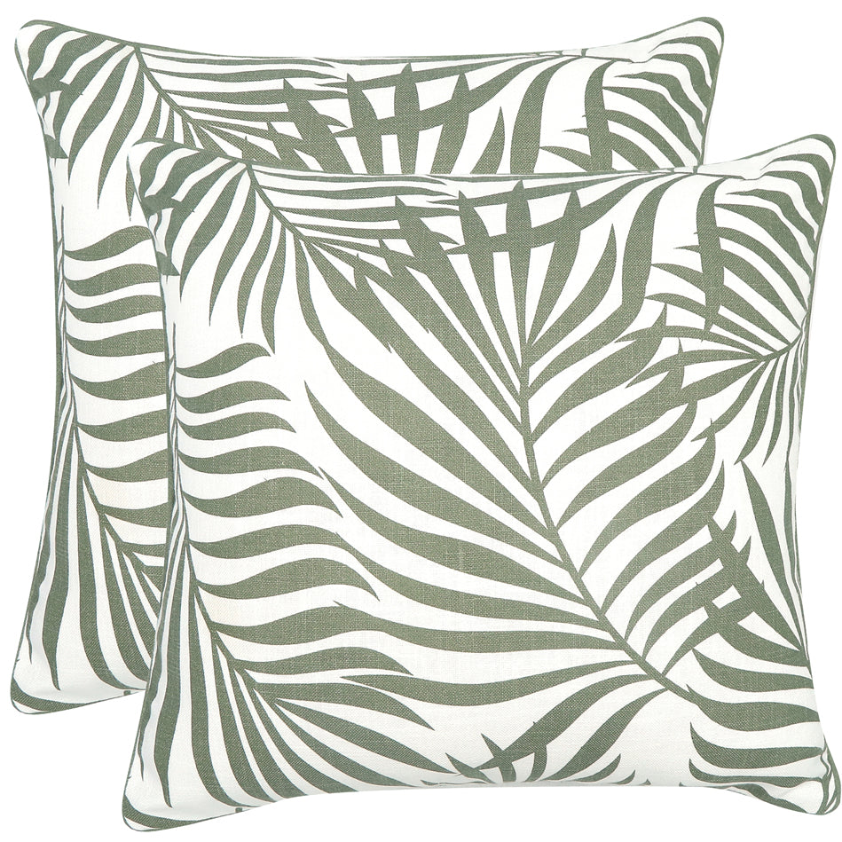 Palmy Days Cotton Cushion 50x50cm - Green