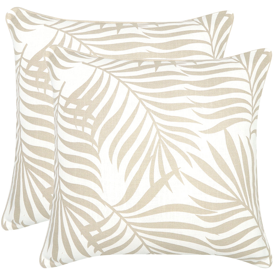 Palmy Days Cotton Cushion 50x50cm - Taupe