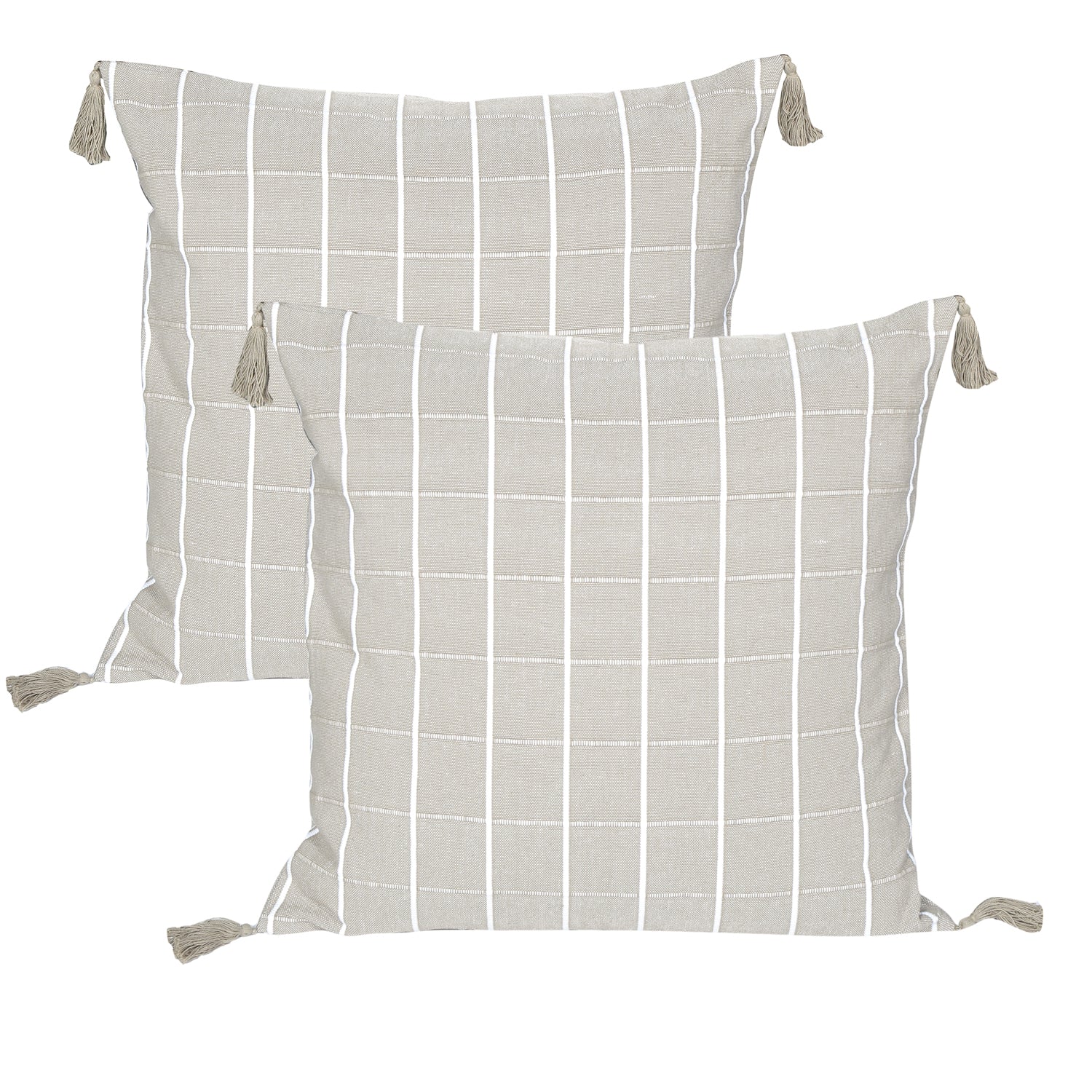 Idyllic Cotton Cushion 50x50cm - Taupe