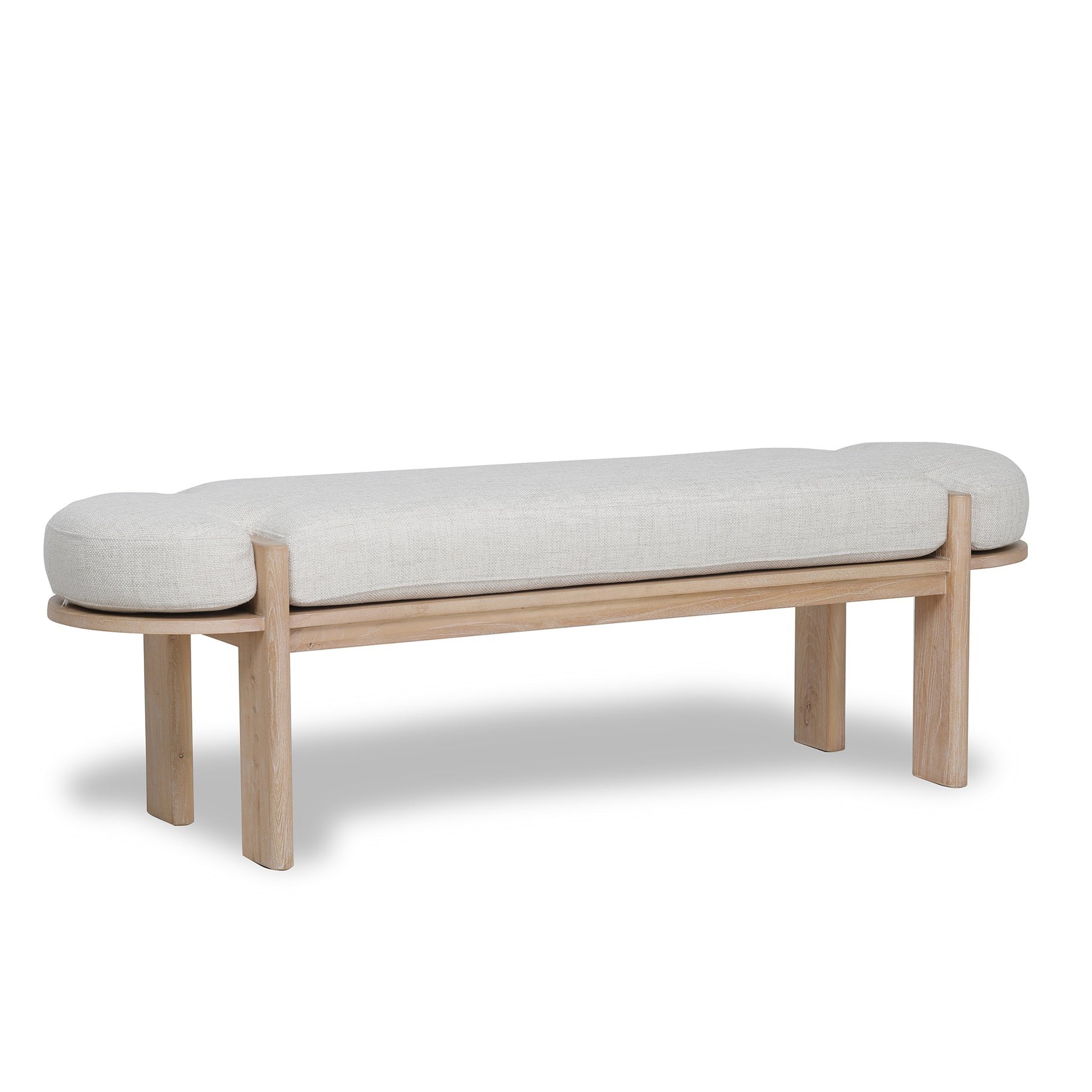 Jahoda 1.6m Light Natural Elm Bench - Natural Linen