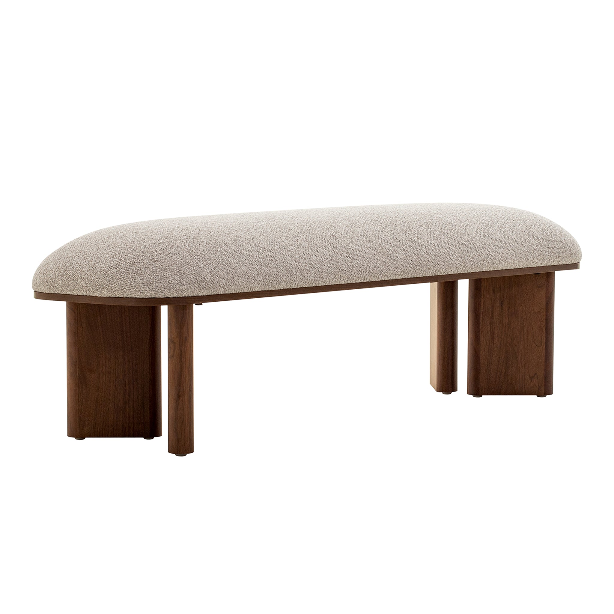 Vico Walnut Bench - Clay Grey