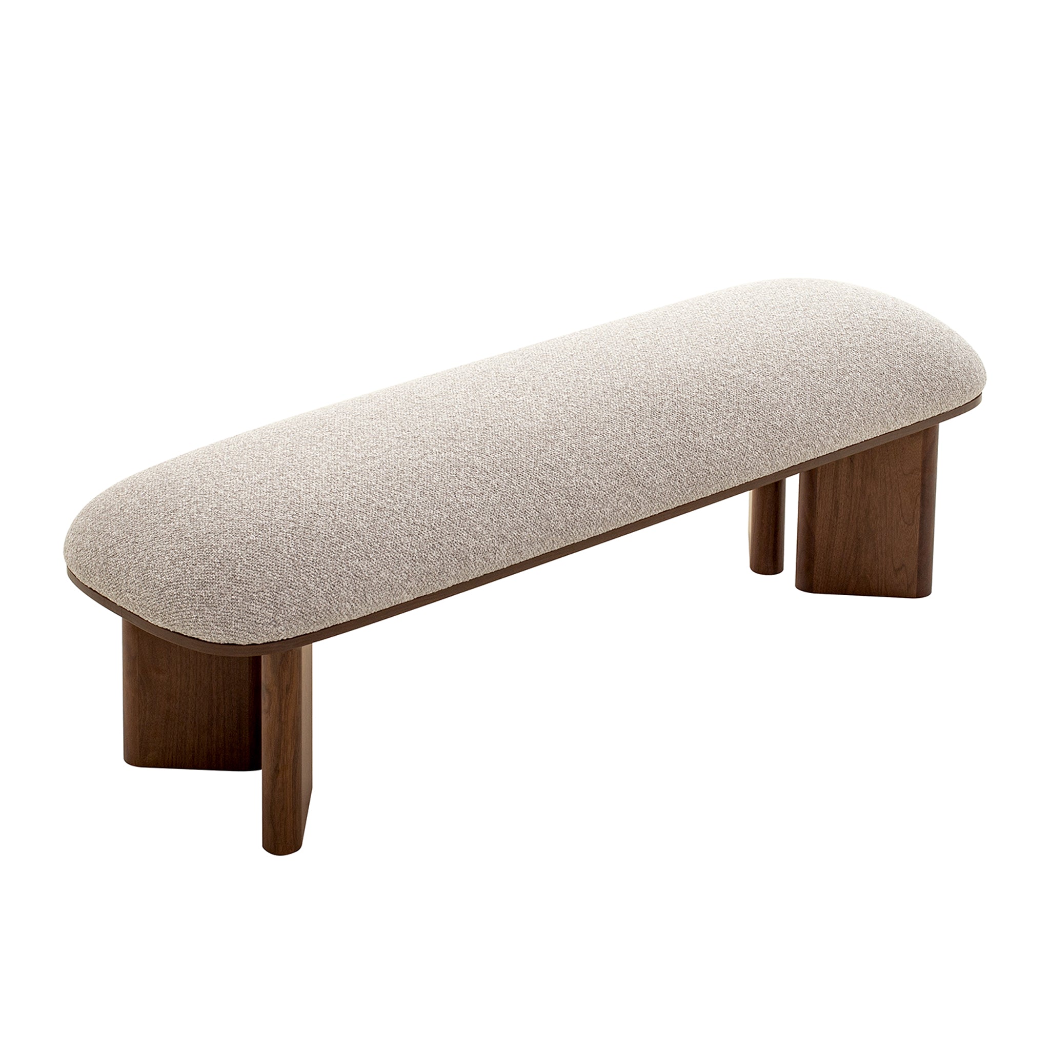 Vico Walnut Bench - Clay Grey