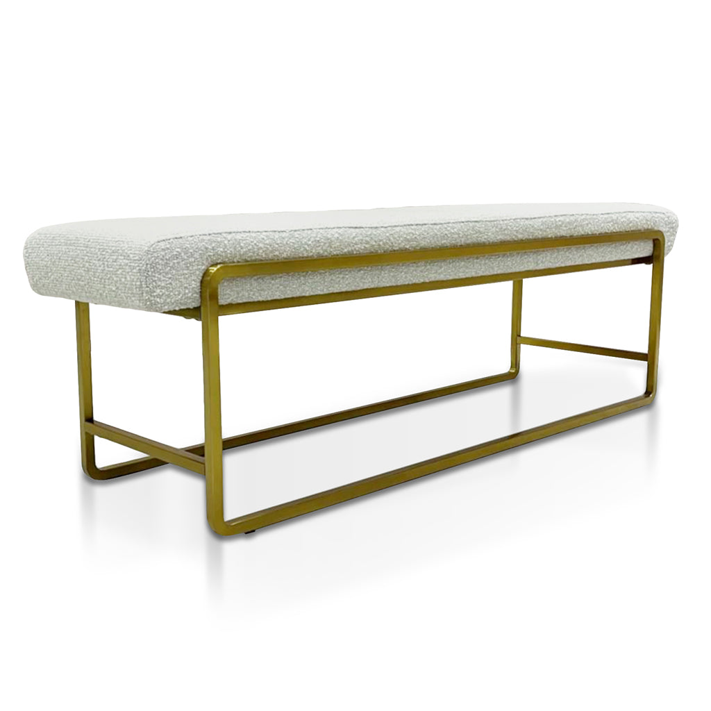 Megan 1.52m Bench - Pearl Grey Boucle