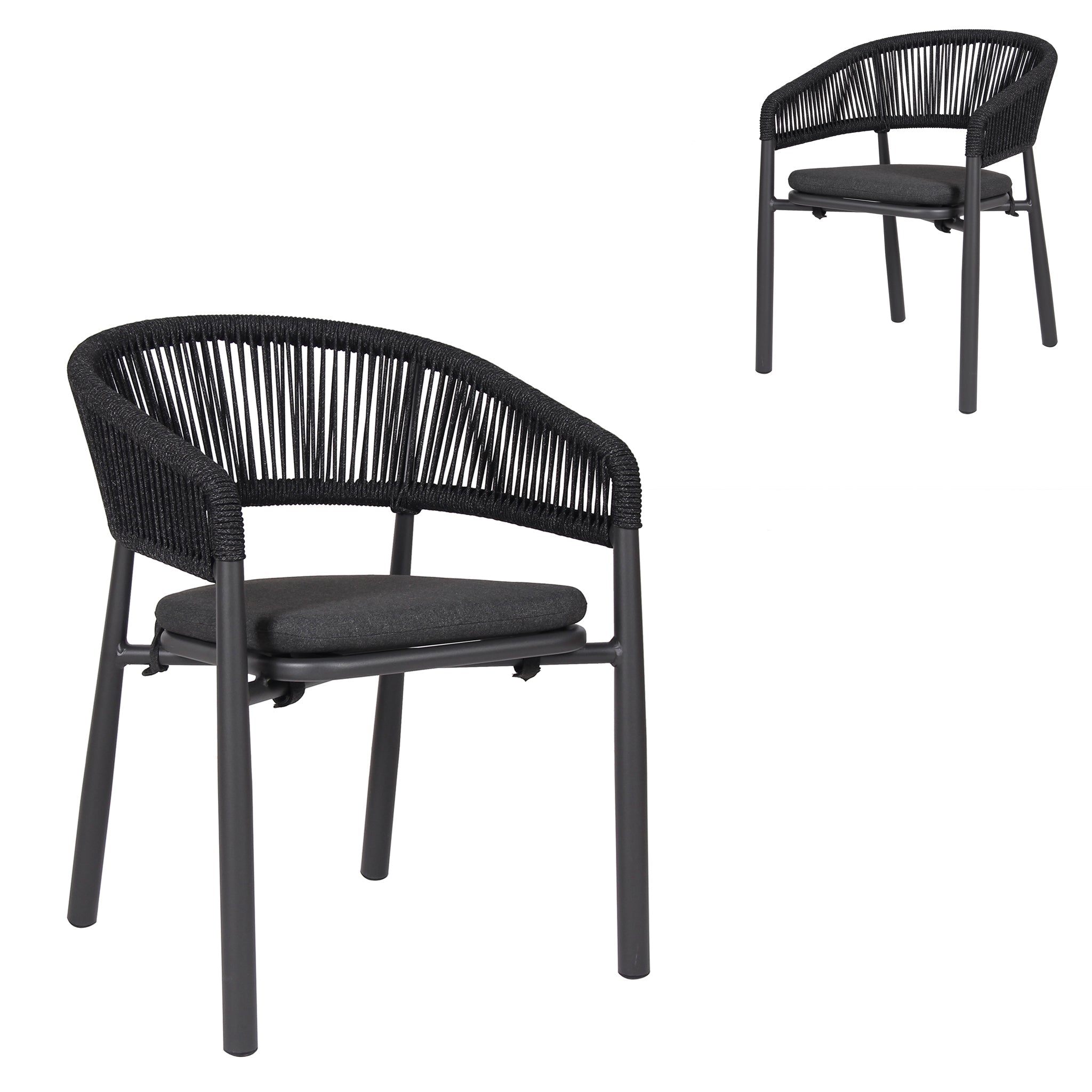 Gonzalo Outdoor Dining Chair - Charcoal (Set of 2)