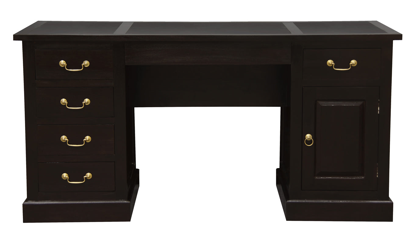 Tasmania Executive Desk 1 Door 6 Drawer - Chocolate