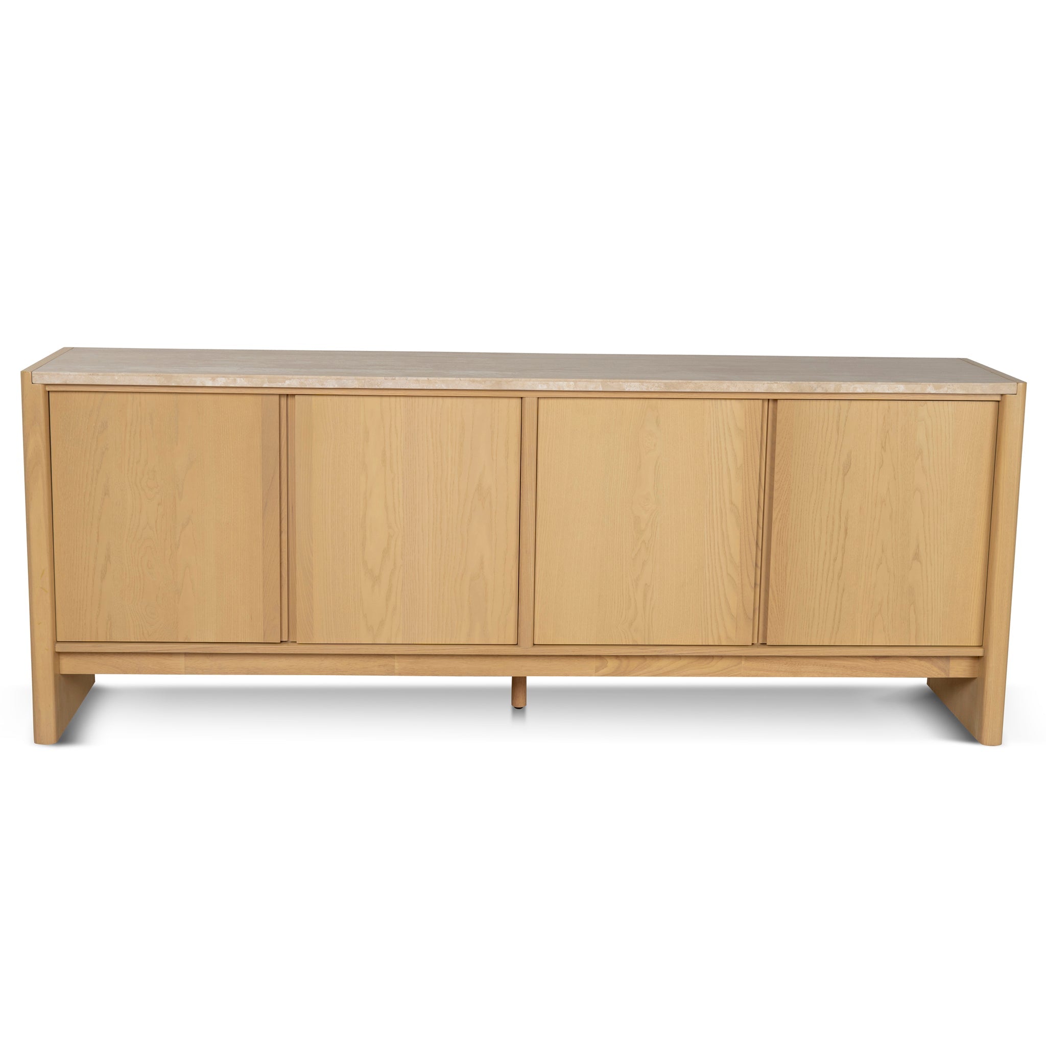 Linden 2.1m Travertine Top Sideboard Unit - Creme Ash