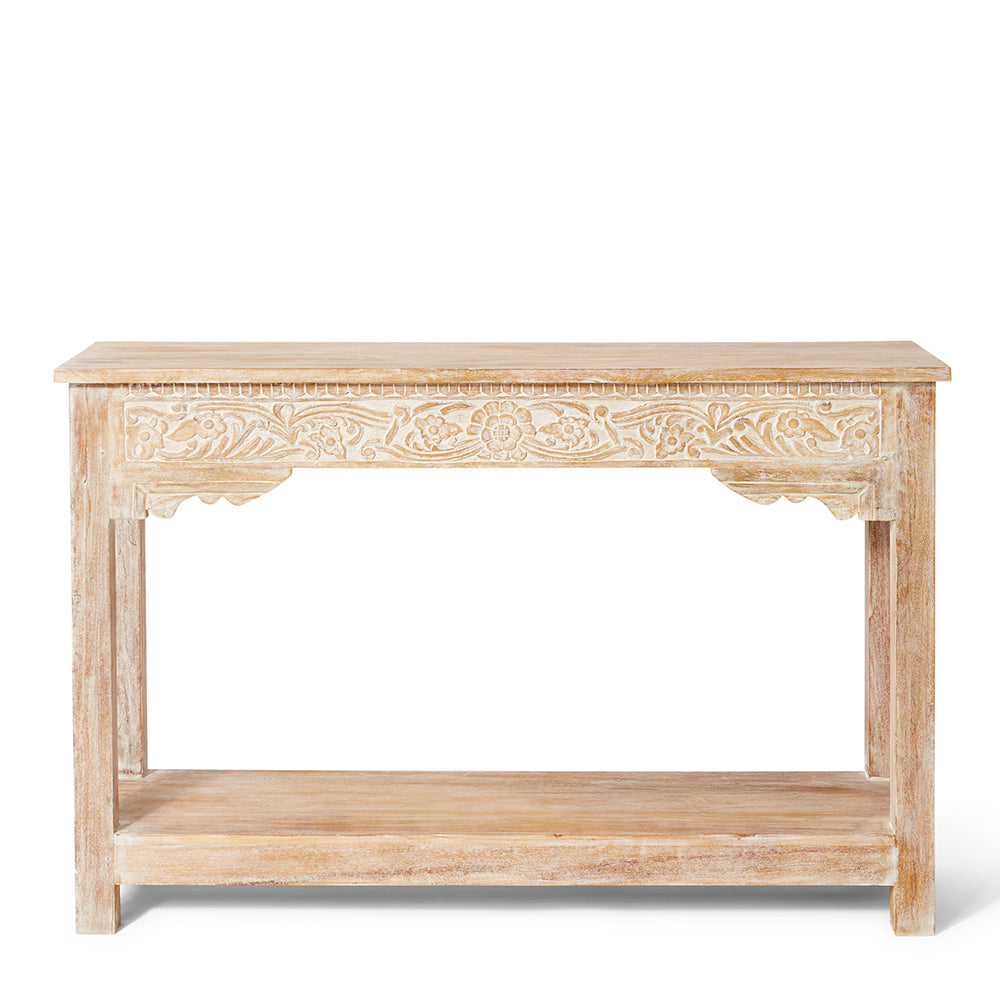 Zelik Console Table - Natural White