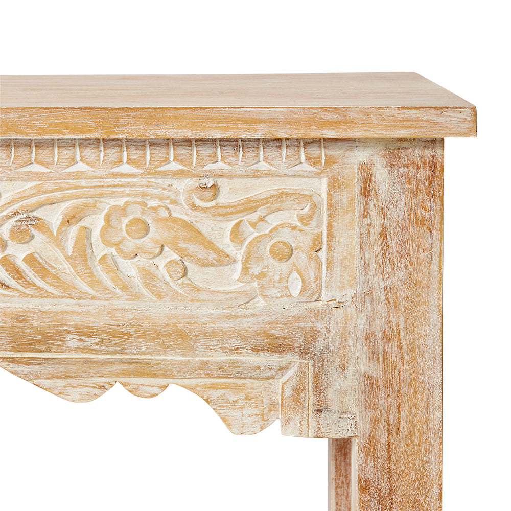 Zelik Console Table - Natural White