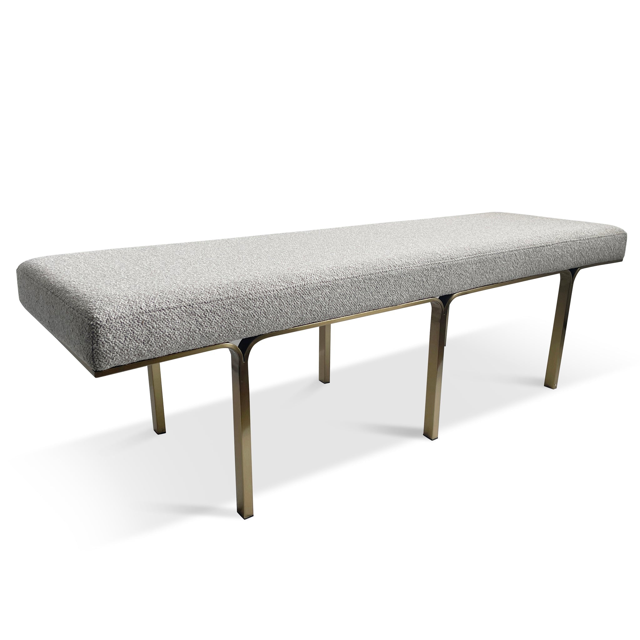 Brittan 1.5m Brushed Gold Ottoman - Clay Grey