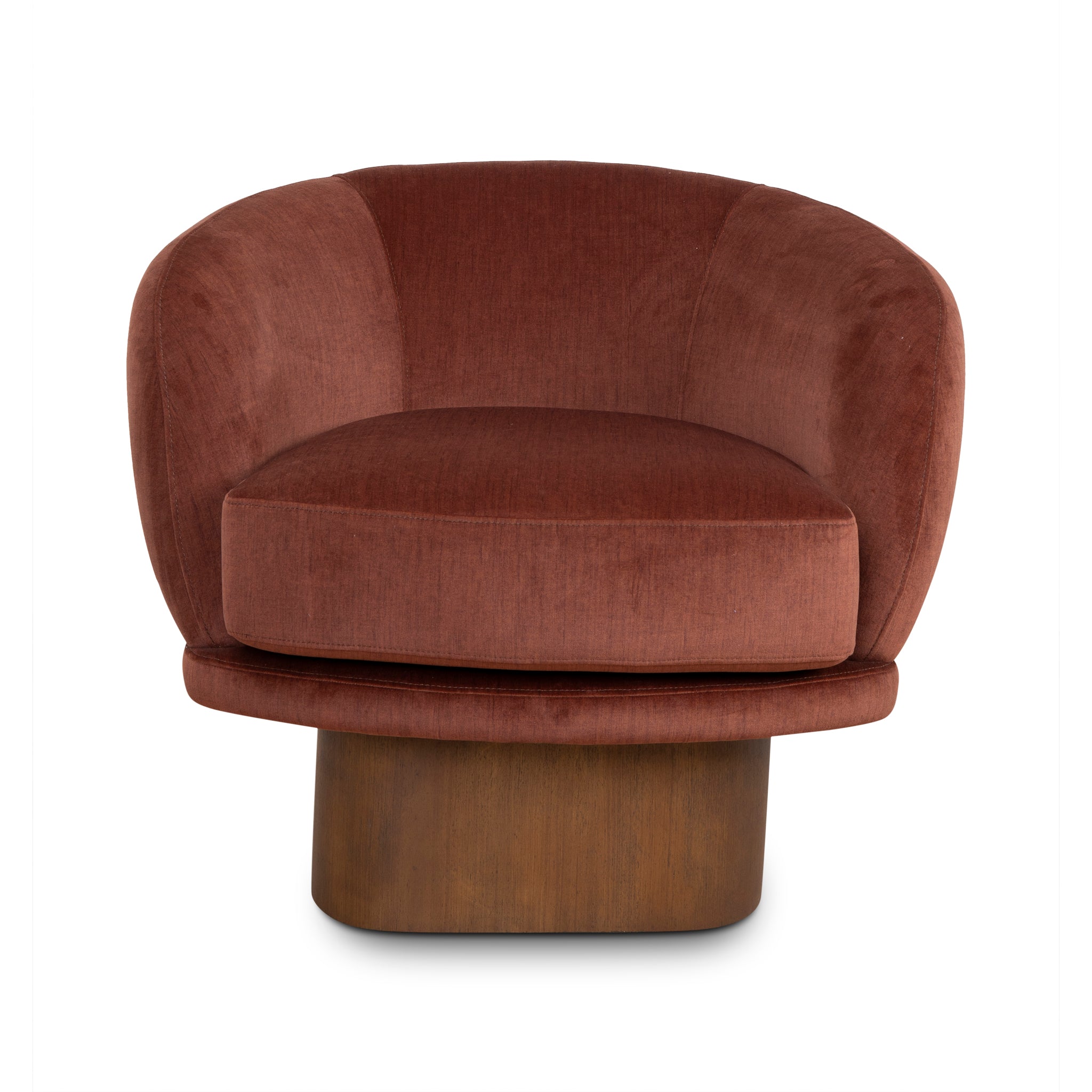 Odin Fabric Swivel Armchair - Rustic Orange