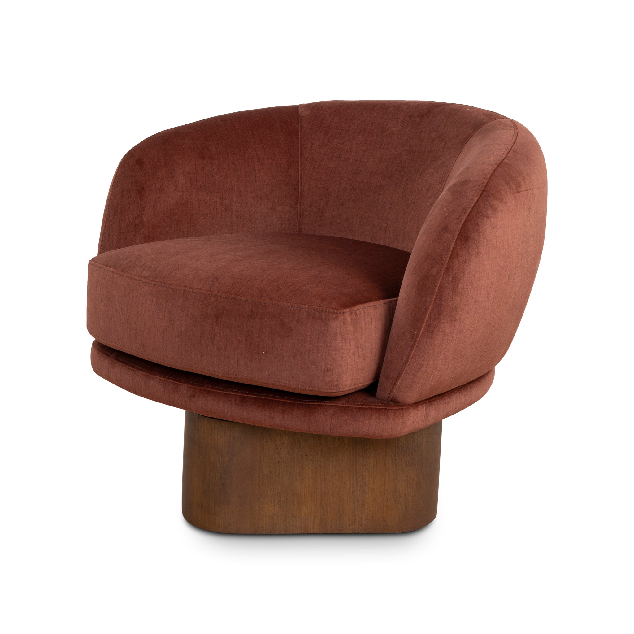 Odin Fabric Swivel Armchair - Rustic Orange