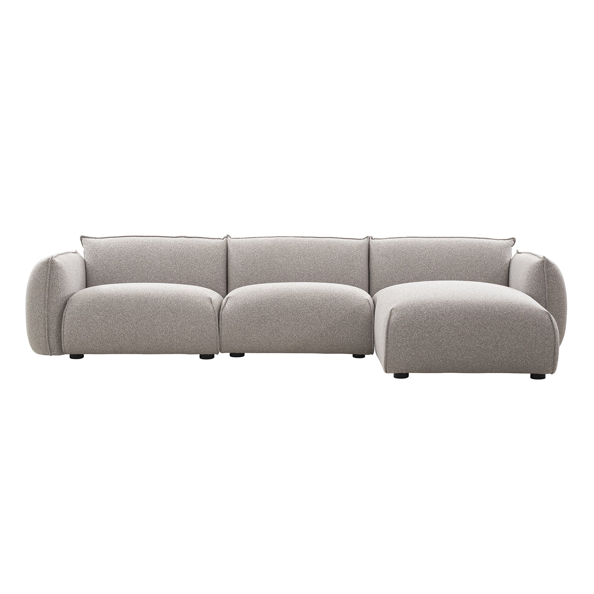 Ferrell 3 Seater Right Chaise Sofa - Clay Grey