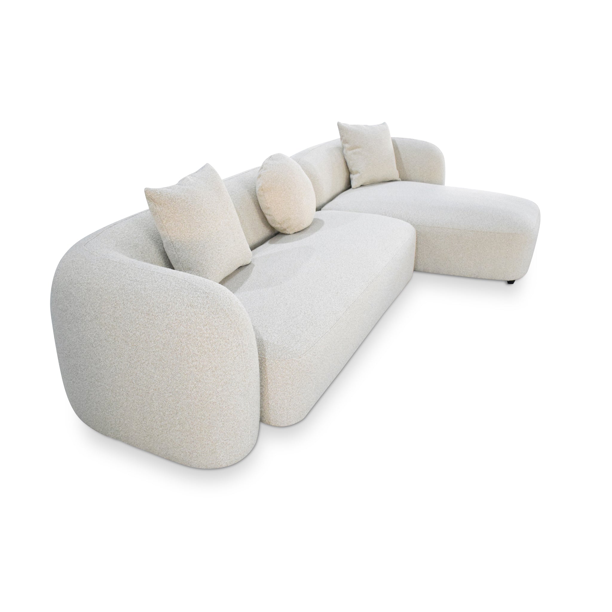 Justus 3 Seater Right Chaise Sofa - Oatmeal Beige