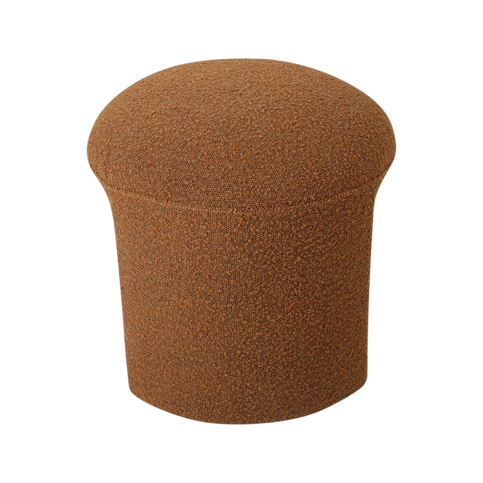 Everet Round Ottoman - Brown Boucle