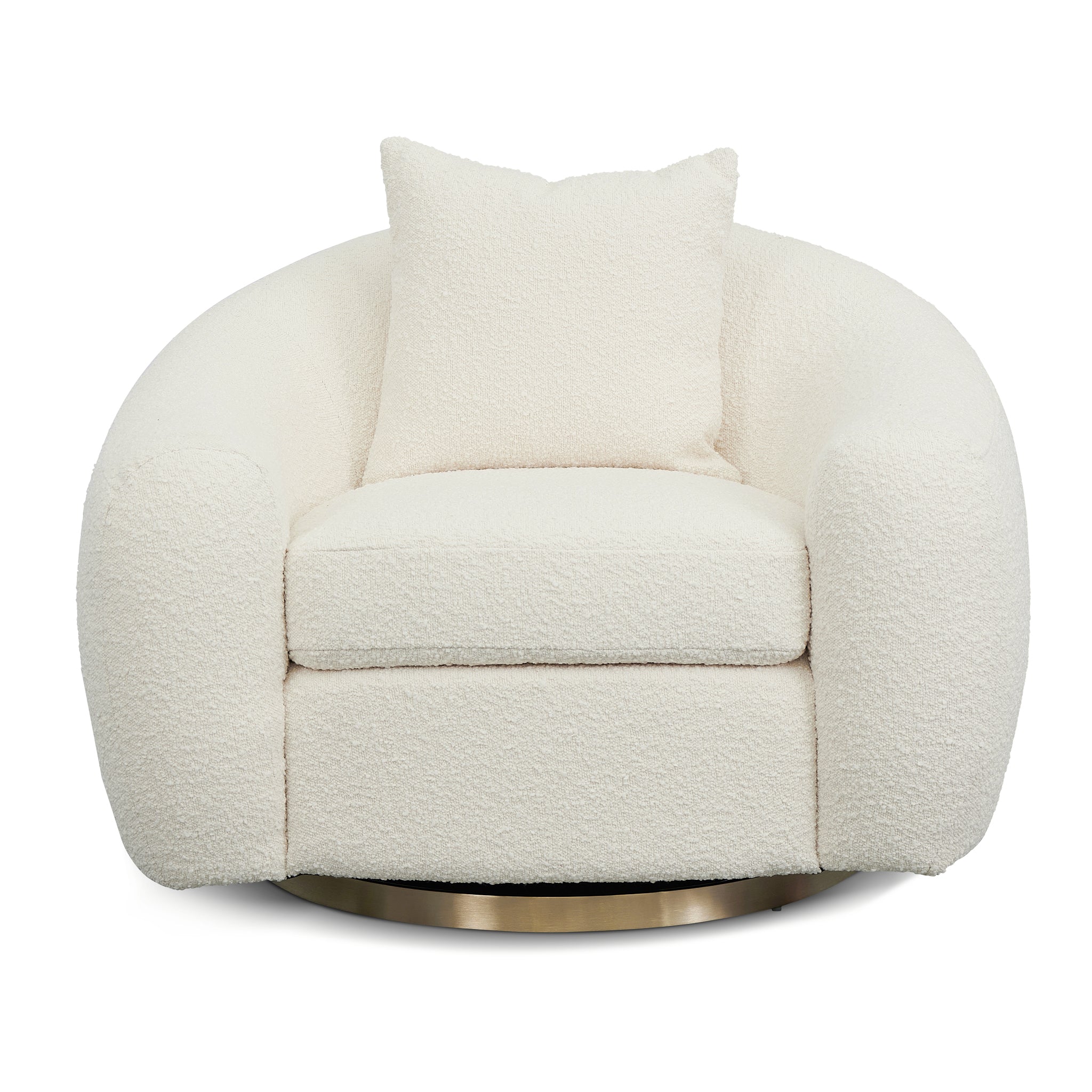 Howard Swivel Armchair - Ivory White Boucle