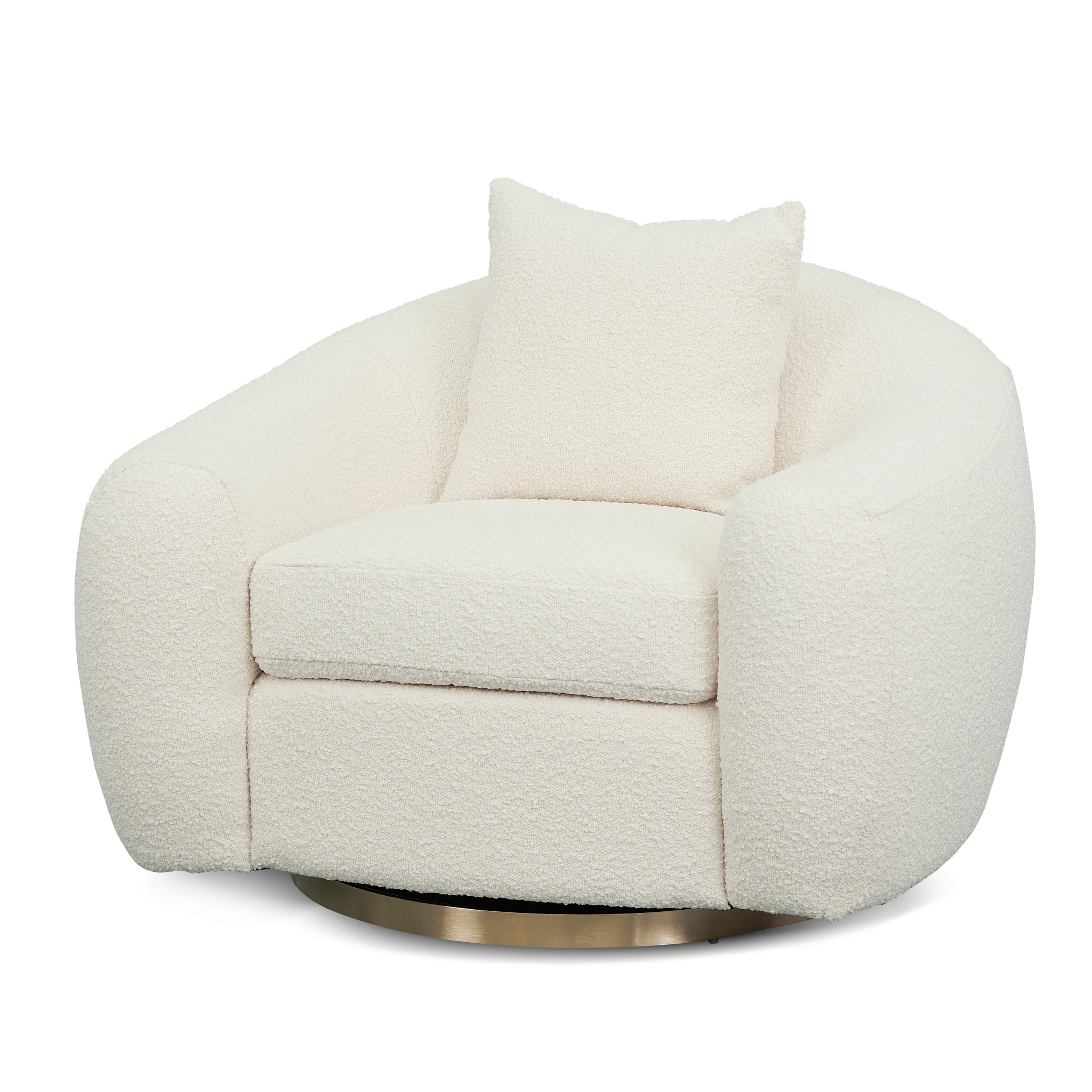 Howard Swivel Armchair - Ivory White Boucle