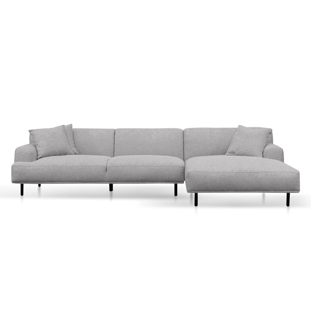 Jasleen 3 Seater Right Chaise Fabric Sofa - Sterling Sand